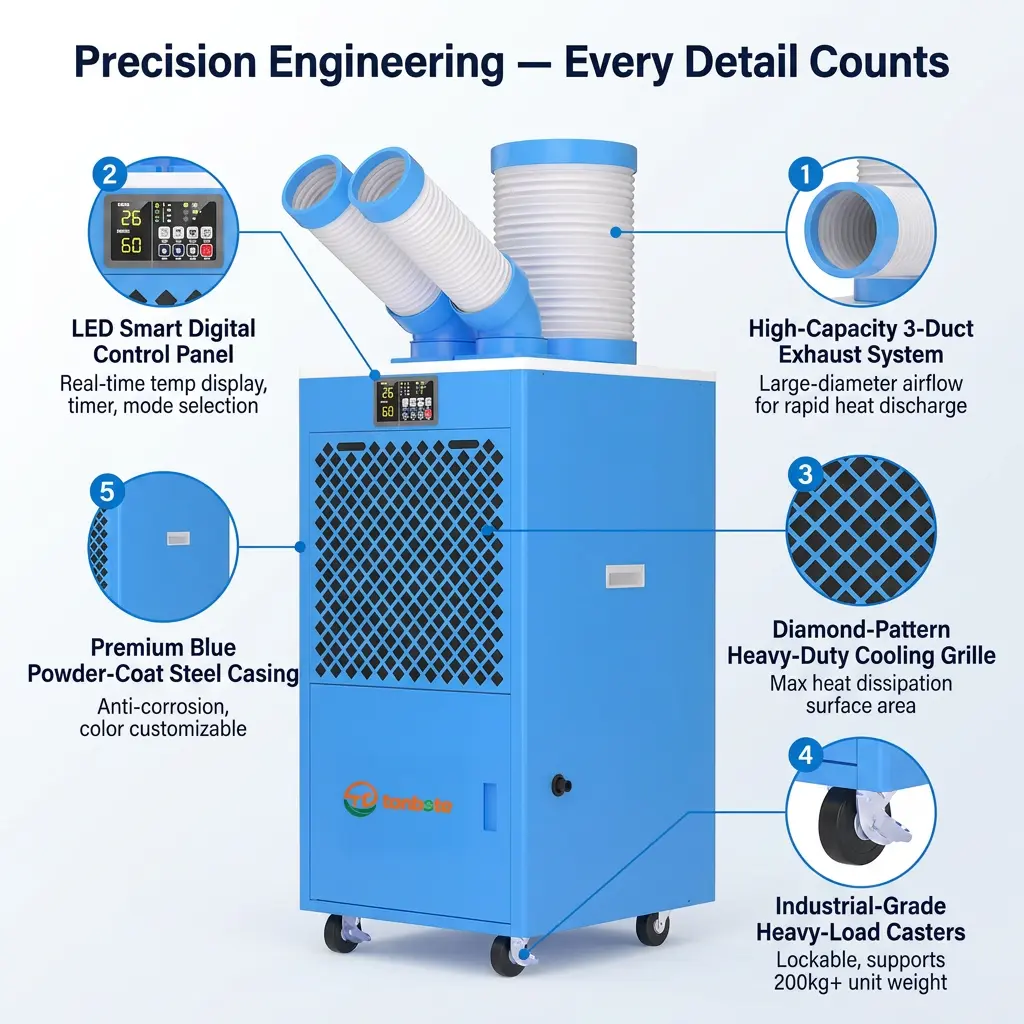 OEM/ODM Bộ phận AC công nghiệp di động Bánh xe kho Máy chủ Phòng khẩn cấp Máy làm mát tạm thời OEM/ODM Bộ phận AC công nghiệp di động Bánh xe kho Máy chủ Phòng khẩn cấp Máy làm mát tạm thời
