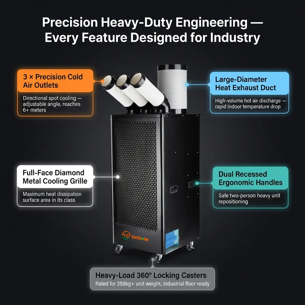 Máy làm mát điểm công nghiệp di động cao cấp 1200m3h Luồng khí cao 7m/s Tầm xa 3 phút Điều khiển thông minh LCD làm mát nhanh Máy làm mát điểm công nghiệp di động cao cấp 1200m3h Luồng khí cao 7m/s Tầm xa 3 phút Điều khiển thông minh LCD làm mát nhanh