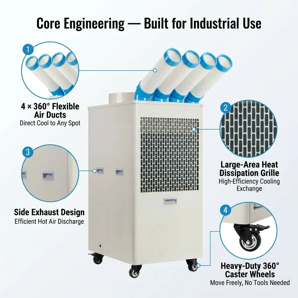 Logo tùy chỉnh OEM Máy điều hòa di động công nghiệp 110V 220V 380V Đa điện áp thấp MOQ Nhà máy cung cấp trực tiếp Logo tùy chỉnh OEM Máy điều hòa di động công nghiệp 110V 220V 380V Đa điện áp thấp MOQ Nhà máy cung cấp trực tiếp
