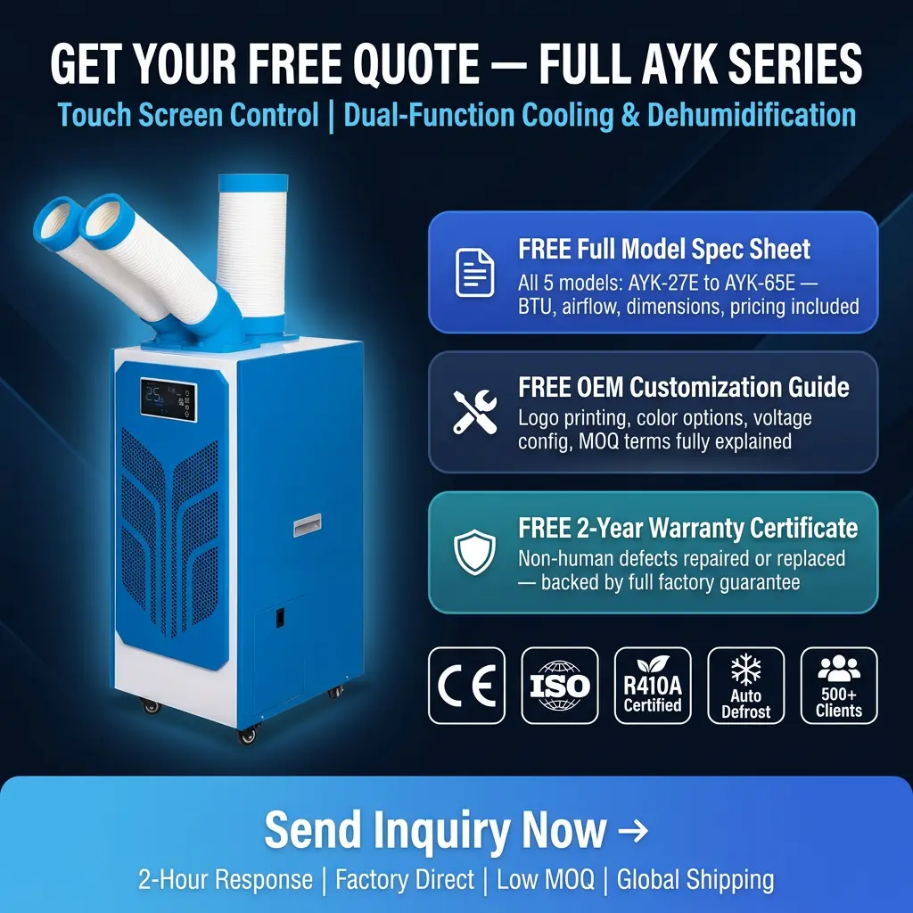 Tùy chỉnh cánh bướm lục giác tổ ong hẹn giờ 24 giờ làm mát tại chỗ AC công nghiệp di động với lều sự kiện ngoài trời