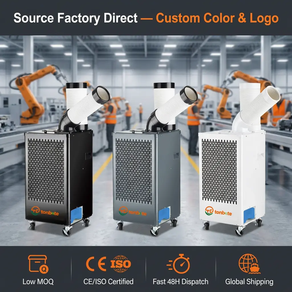 ODM 460m3h Vỏ thép luồng không khí có thể điều chỉnh lỗ thông hơi Điều hòa không khí đặt sàn AC trong kho lưu trữ hậu cần