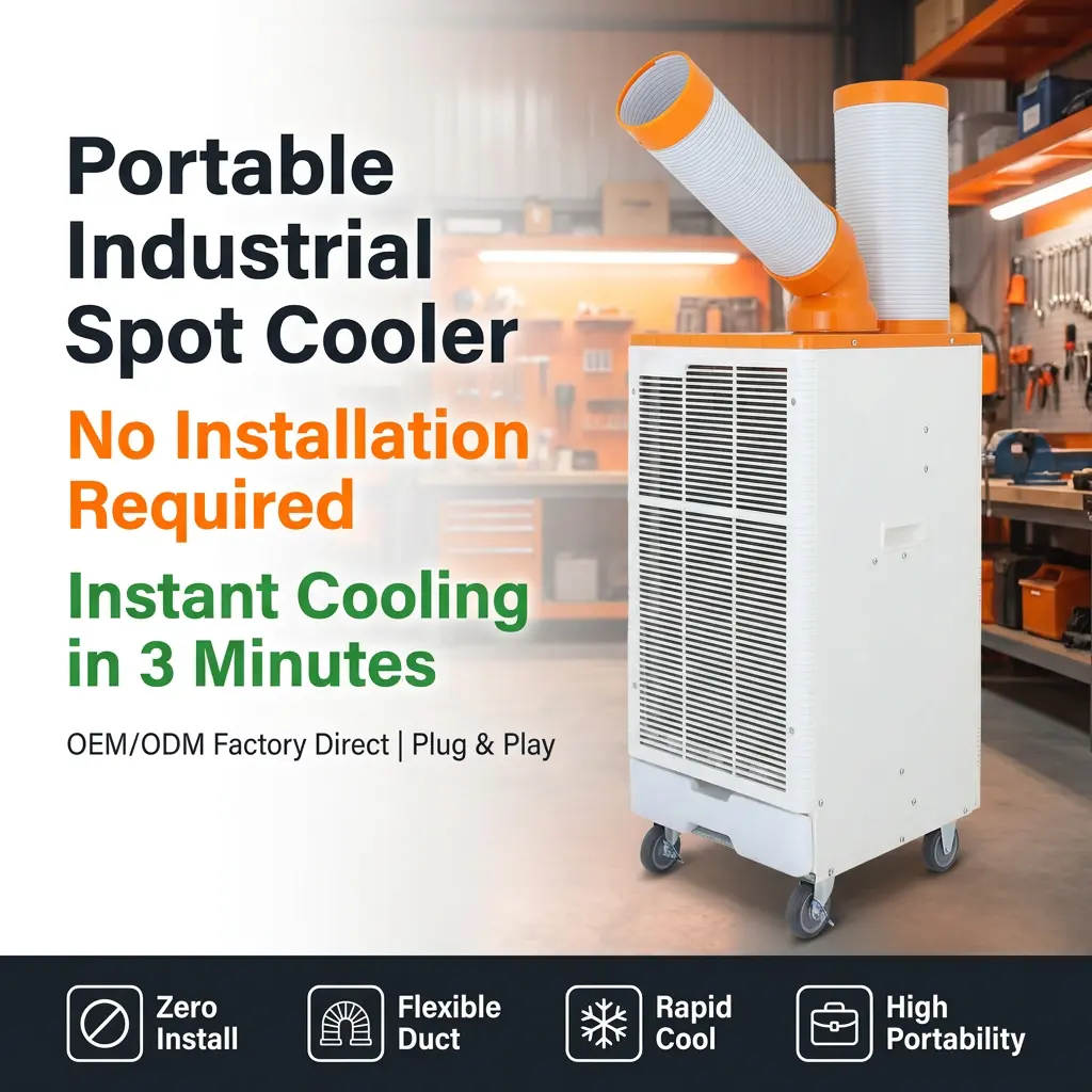 Máy điều hòa không khí công nghiệp làm mát nhanh tại chỗ OEM Orange White kiểu Nhật 3 phút cho xưởng gia công kim loại Máy điều hòa không khí công nghiệp làm mát nhanh tại chỗ OEM Orange White kiểu Nhật 3 phút cho xưởng gia công kim loại